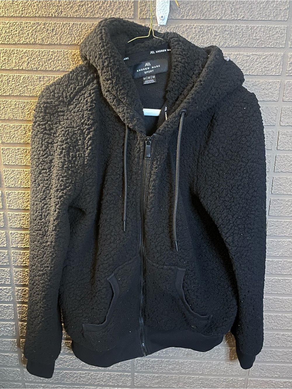 Andrew Marc Black Sport Sherpa Jacket